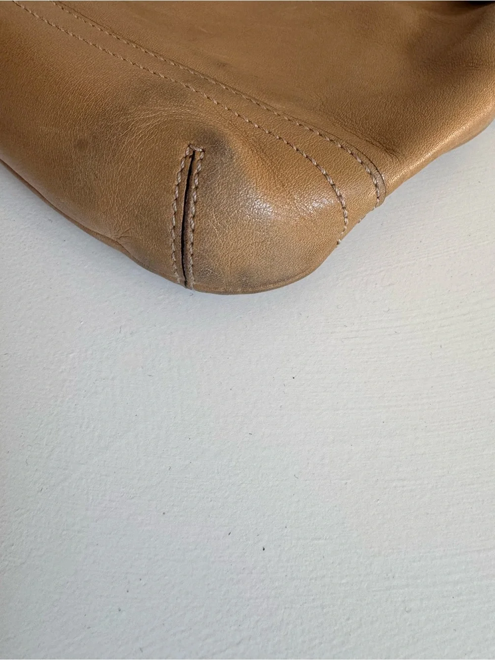 Vintage Coach Tan Leather Crossbody Shoulder Bag